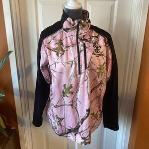 True Timber Camo Jacket Women’s Size Large 1/4 Zip Pullover Conceal Pink